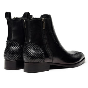 Driver Zipper Boots - Croc Black