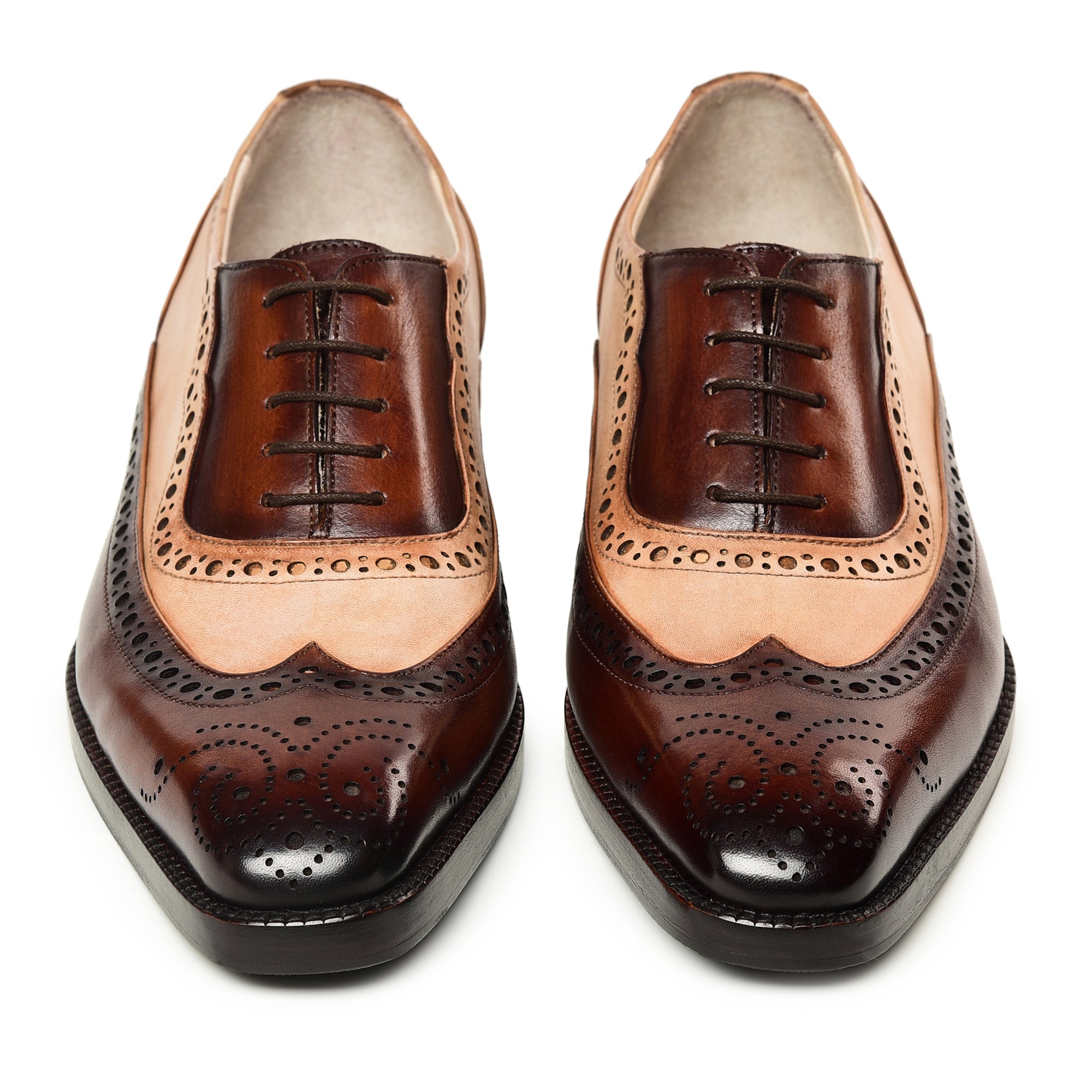 Wingtip Brogue Oxford - Brown & Beige | Lethato Wingtip Brogue Oxford - Brown & Beige | Lethato
