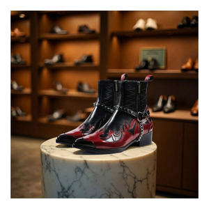 Harness Boots - Red & Black