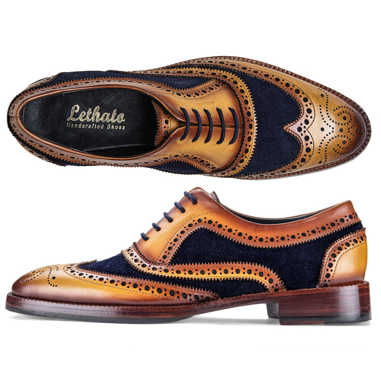 Wingtip Brogue Oxford- Navy Suede | Wedding Shoes | Lethato Wingtip Brogue Oxford- Navy Suede | Wedding Shoes | Lethato
