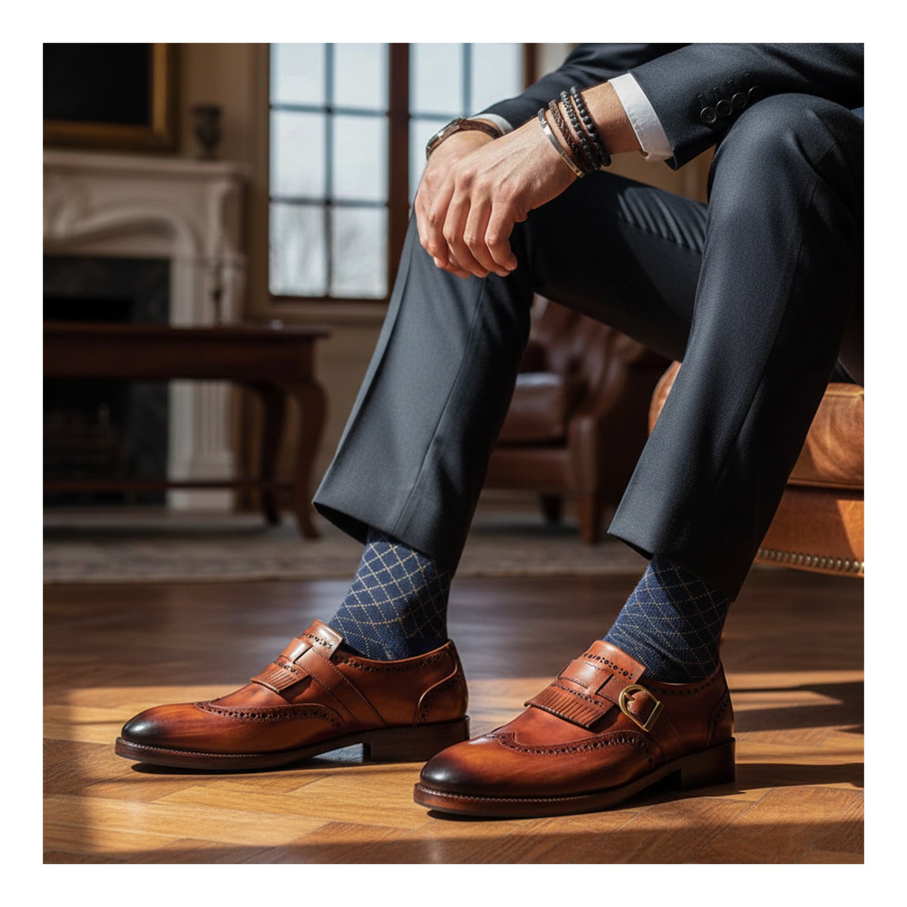 Wingtip Brogue Kiltie Monk Strap Shoes- Brown - Lethato STANDARD / US 10.5-11 / UK 10 / Brown Wingtip Brogue Kiltie Monk Strap Shoes- Brown - Lethato STANDARD / US 10.5-11 / UK 10 / Brown