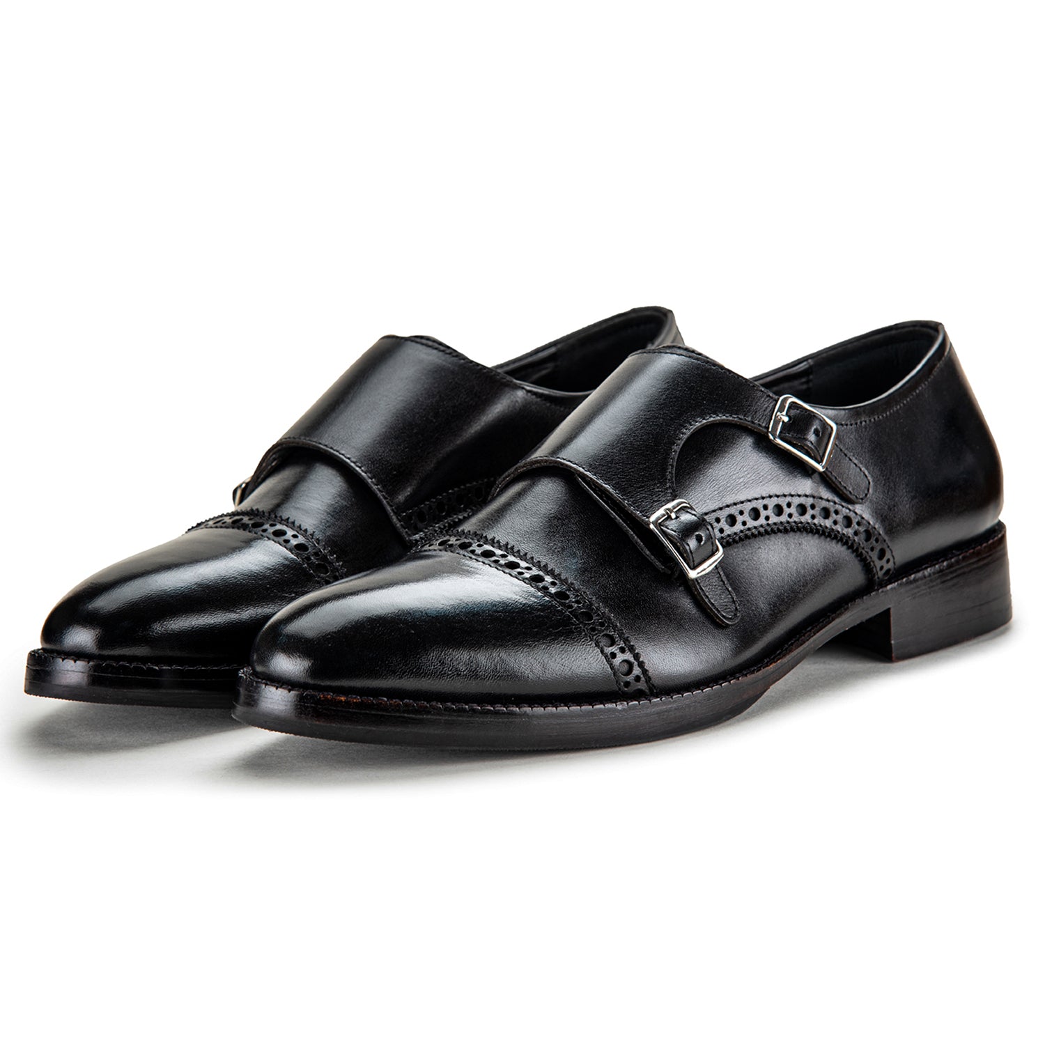 Men's Captoe Double MonkStrap Shoes - Black by Lethato STANDARD / US 11.5-12 / UK 11 / Black Men's Captoe Double MonkStrap Shoes - Black by Lethato STANDARD / US 11.5-12 / UK 11 / Black