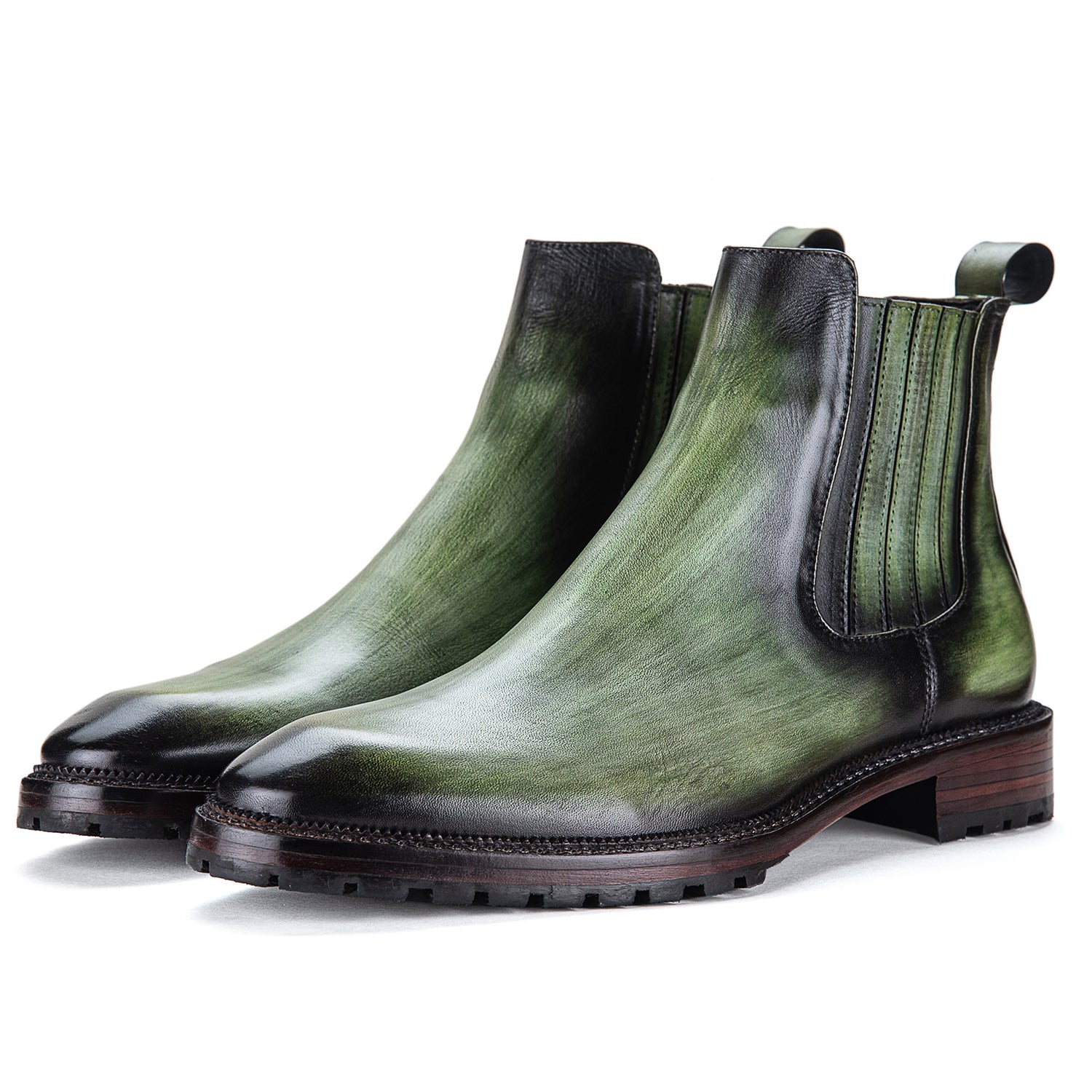 Mens Chelsea Boots- Green : Lethato STANDARD / US 10.5-11 / UK 10 / Green Mens Chelsea Boots- Green : Lethato STANDARD / US 10.5-11 / UK 10 / Green