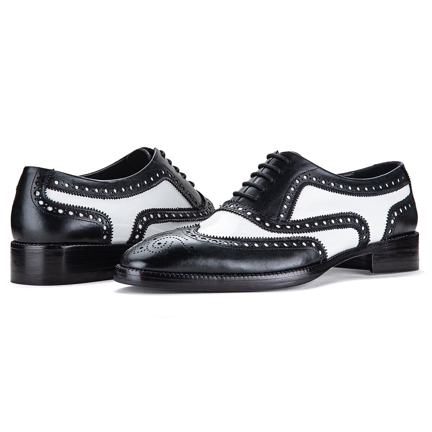 Spectator Wingtip Oxford Shoe - Black/White | Lethato STANDARD / US 12.5-13 / UK 12 / Black & White Spectator Wingtip Oxford Shoe - Black/White | Lethato STANDARD / US 12.5-13 / UK 12 / Black & White