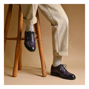 Medallion Toe Oxford- Purple