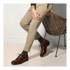 Medallion Toe Oxford- Wine Red