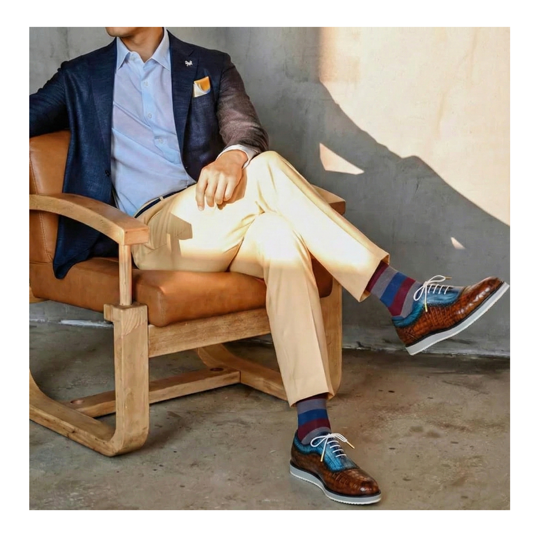 Oxford Sneakers- Croc Brown & Blue | Lethato STANDARD / US 7.5-8 / UK 7 / Croc Brown & Blue Oxford Sneakers- Croc Brown & Blue | Lethato STANDARD / US 7.5-8 / UK 7 / Croc Brown & Blue