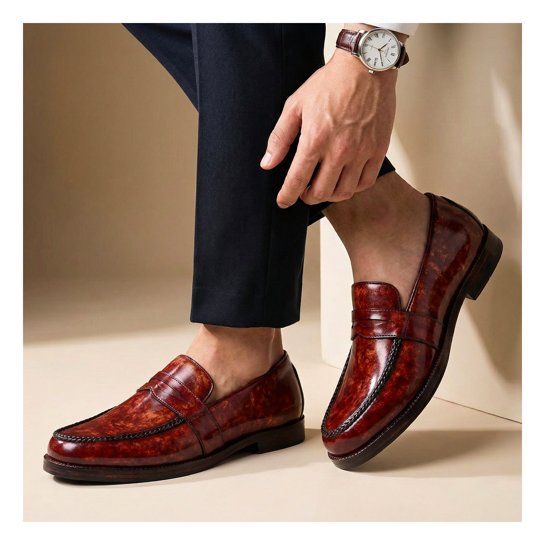 Penny Loafers - Reddish Brown Penny Loafers - Reddish Brown