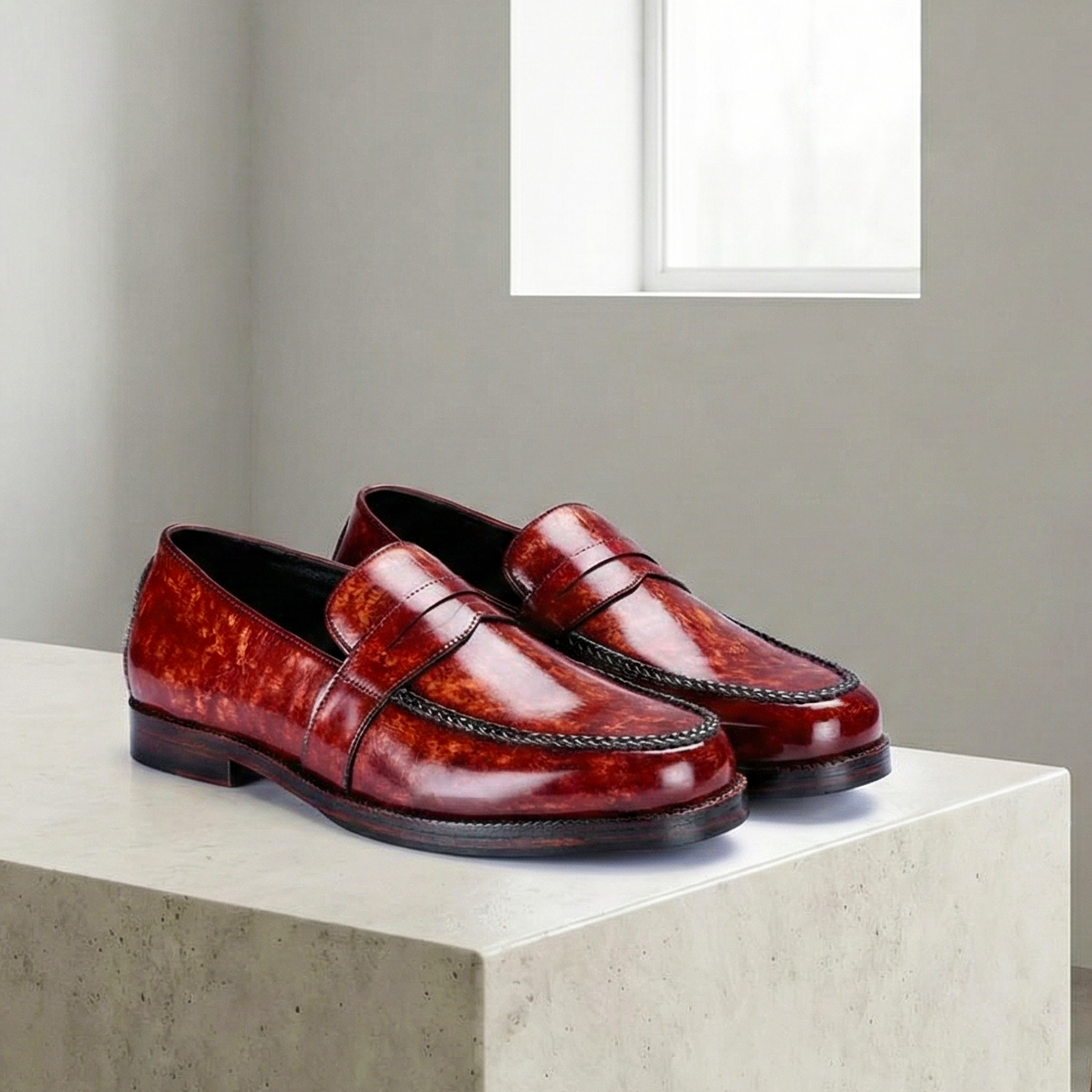 Buy Lethato Penny Driver Loafers - Reddish Brown