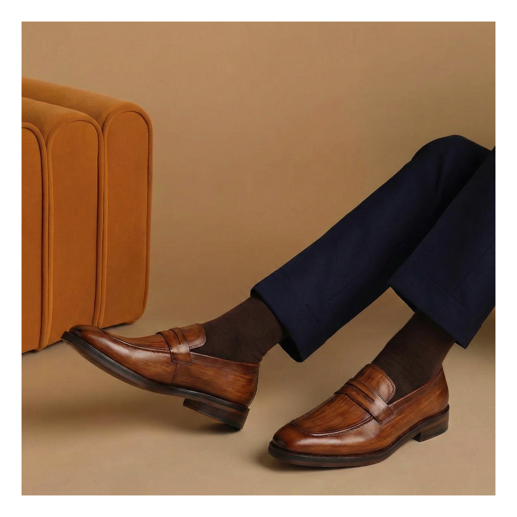 Lethato Handcrafted Leather Penny Loafer New without box Size 11.5/12 in Brown atlantis-shoes-penny-loafers-  main image 3