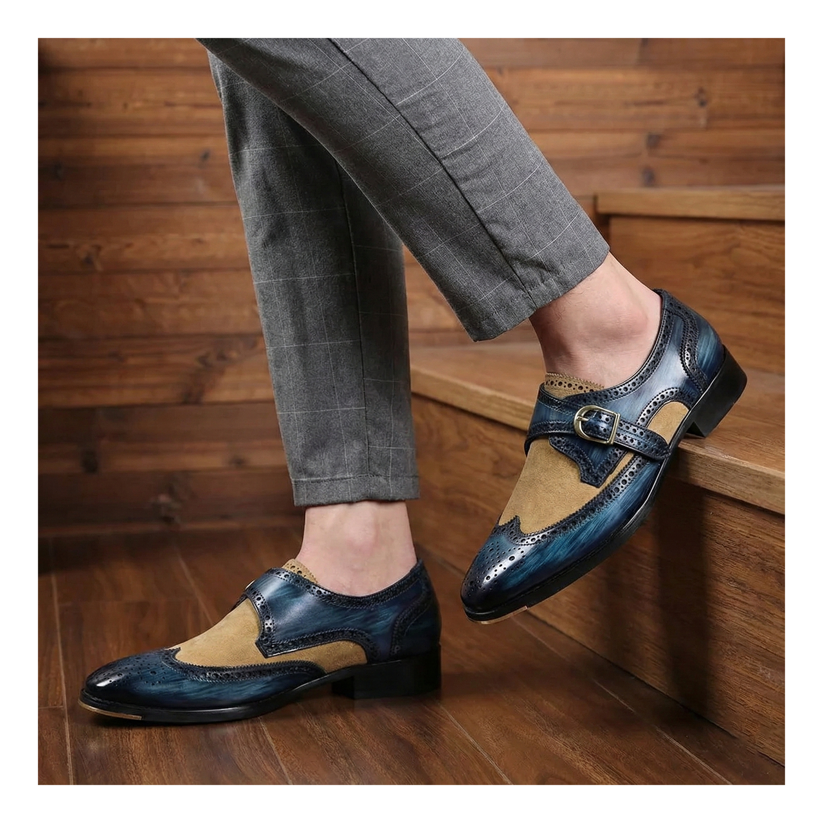 Single Monk Strap - Navy Blue