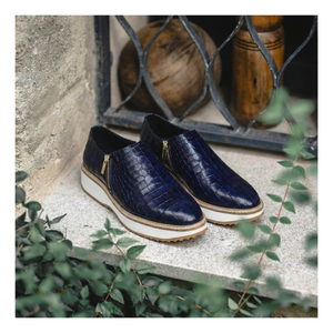 Slip On Zipper Sneakers- Crocs Navy