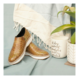 Baskets à fermeture éclair Crocs couleur olive 