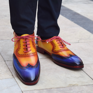 Wingtip Brogue Oxford- Tan & Navy