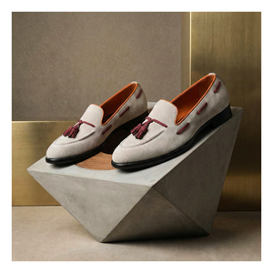 Mocassins à pampilles - Daim gris