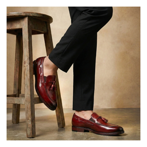 Tassel Loafers - Wine Red