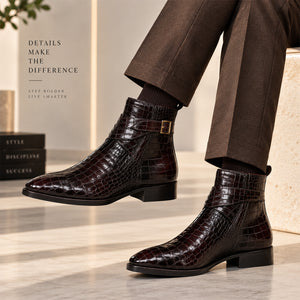 Jodhpur Boots- Croc Dark Brown