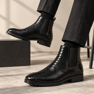 Mens Chelsea Boots- Croc Black