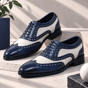 Spectator Wingtip Oxford - Navy & White