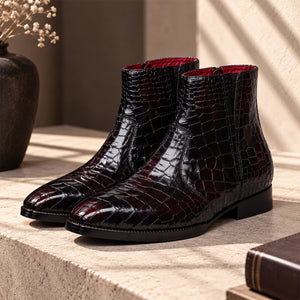 Zipper Boots - Croc Brown