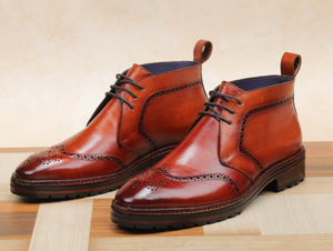 Wingtip Chukka Boots- Cognac