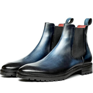 Mens Chelsea Boots Navy Lethato