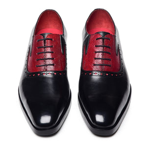 Men's Textured Oxfords - Black & Red