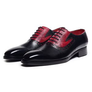 Men's Textured Oxfords - Black & Red