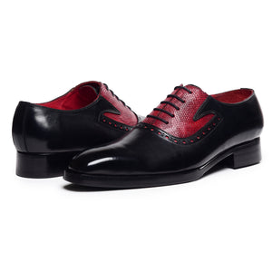 Men's Textured Oxfords - Black & Red