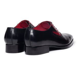 Men's Textured Oxfords - Black & Red
