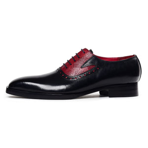 Men's Textured Oxfords - Black & Red