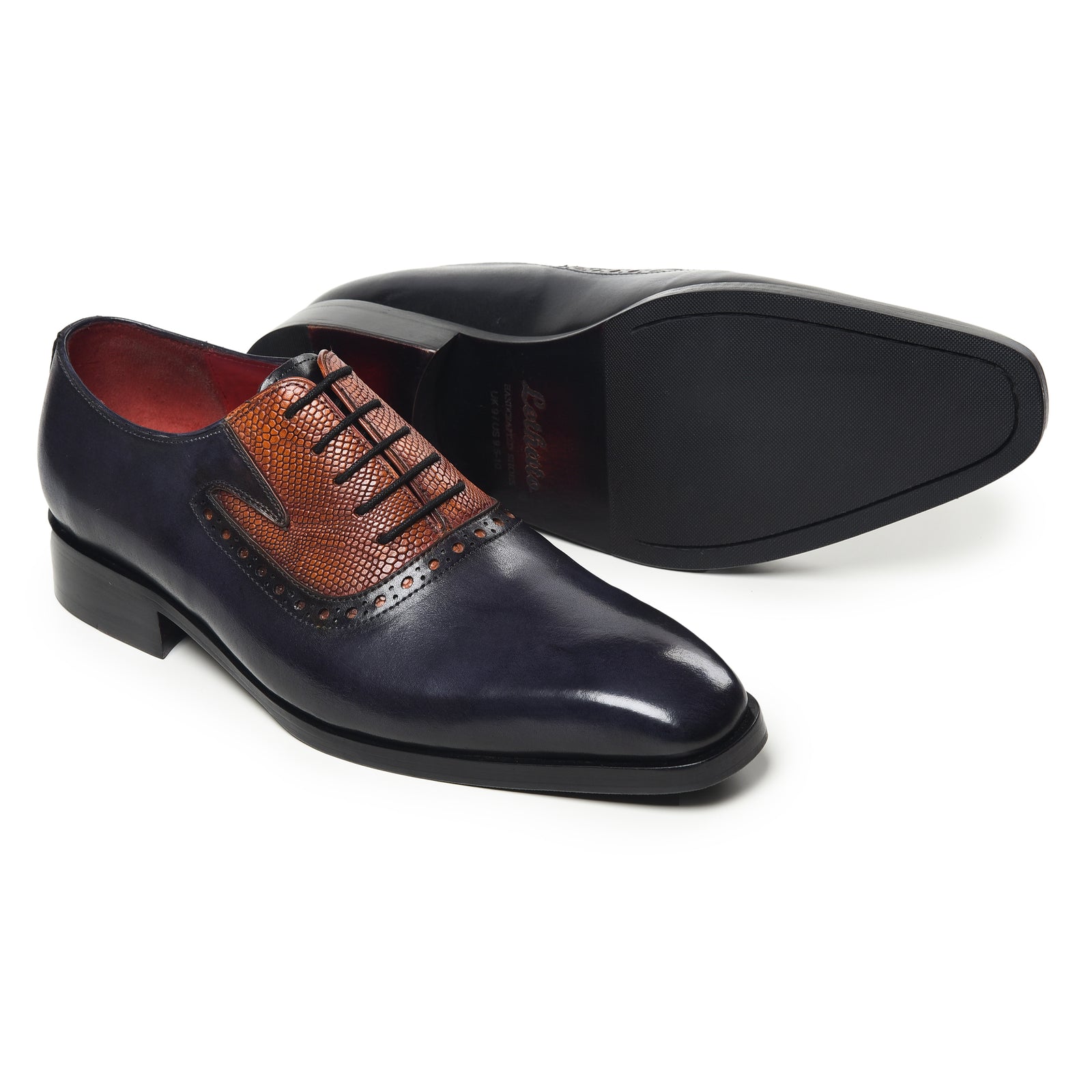 Men's Textured Oxfords - Grey & Tan