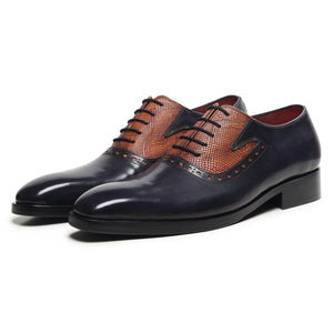 Men's Textured Oxfords - Grey & Tan