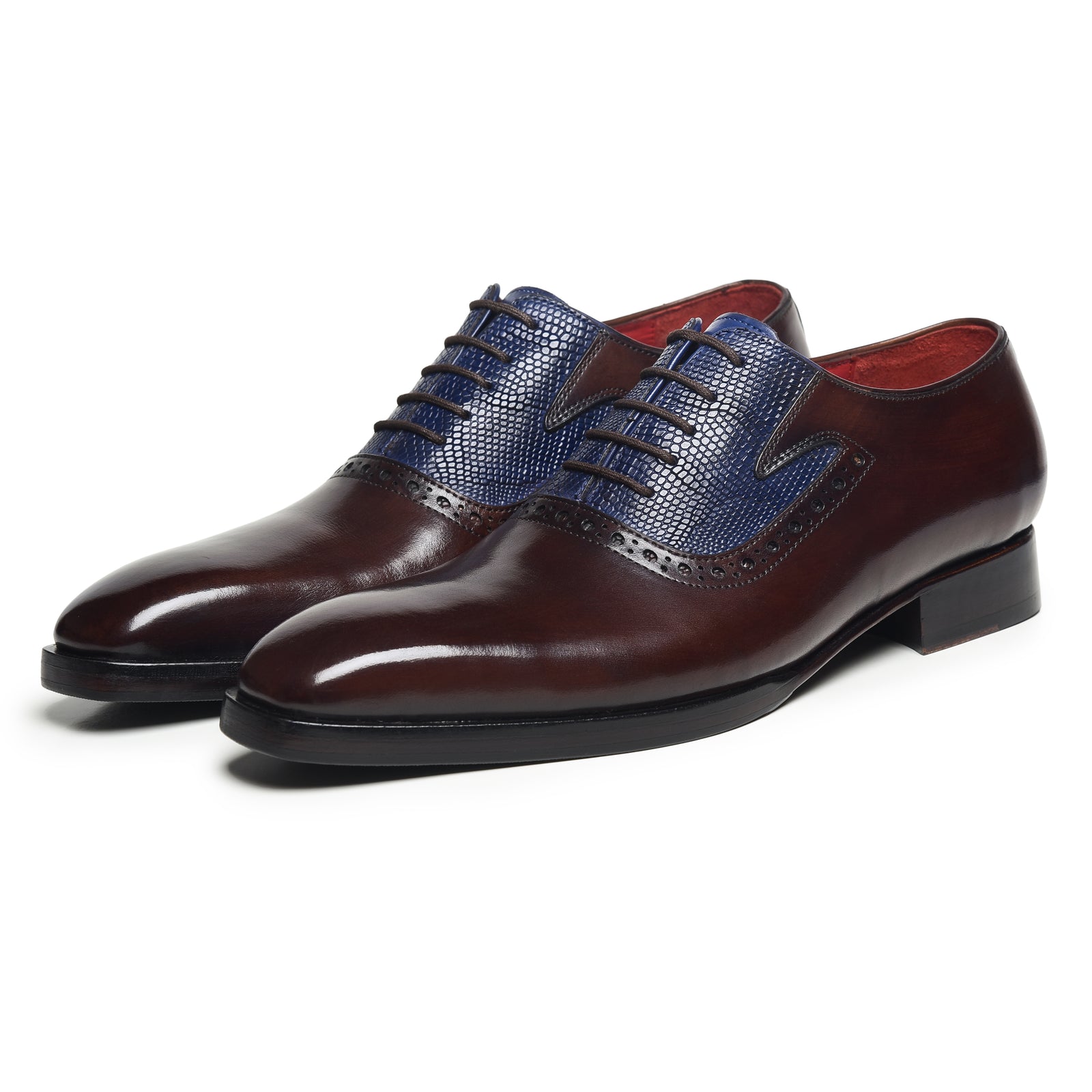 Men's Textured Oxfords - Brown & Navy