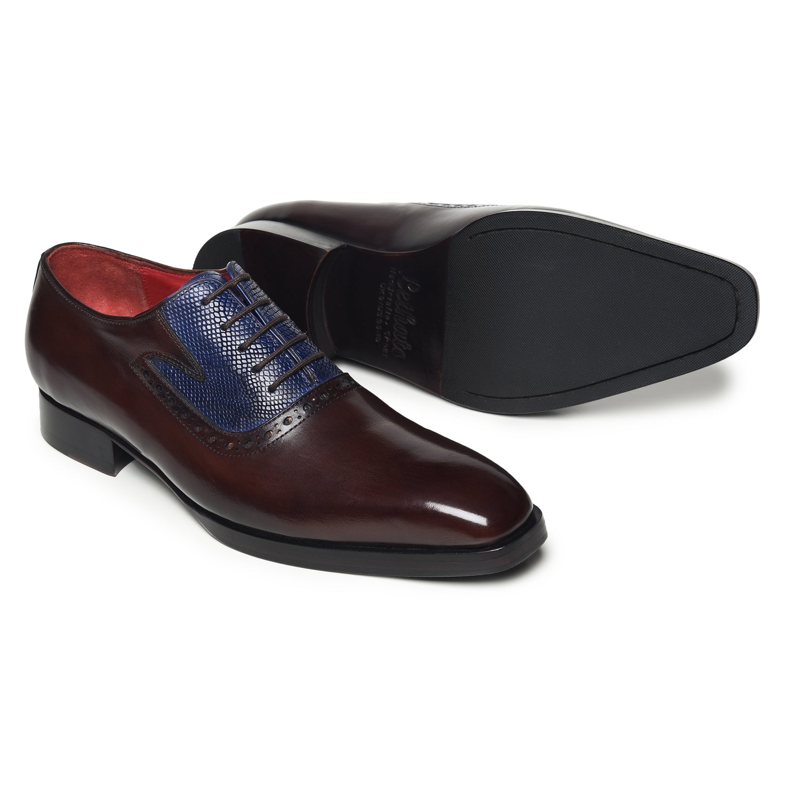 Men's Textured Oxfords - Brown & Navy