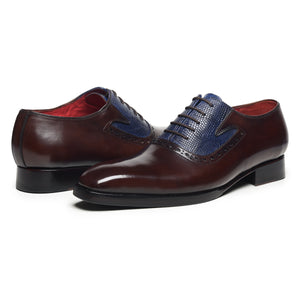 Men's Textured Oxfords - Brown & Navy
