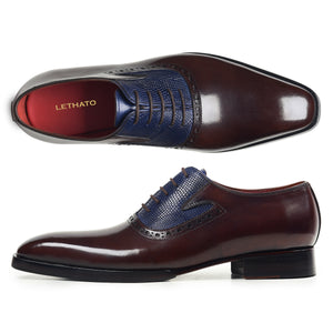 Men's Textured Oxfords - Brown & Navy