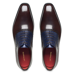 Men's Textured Oxfords - Brown & Navy