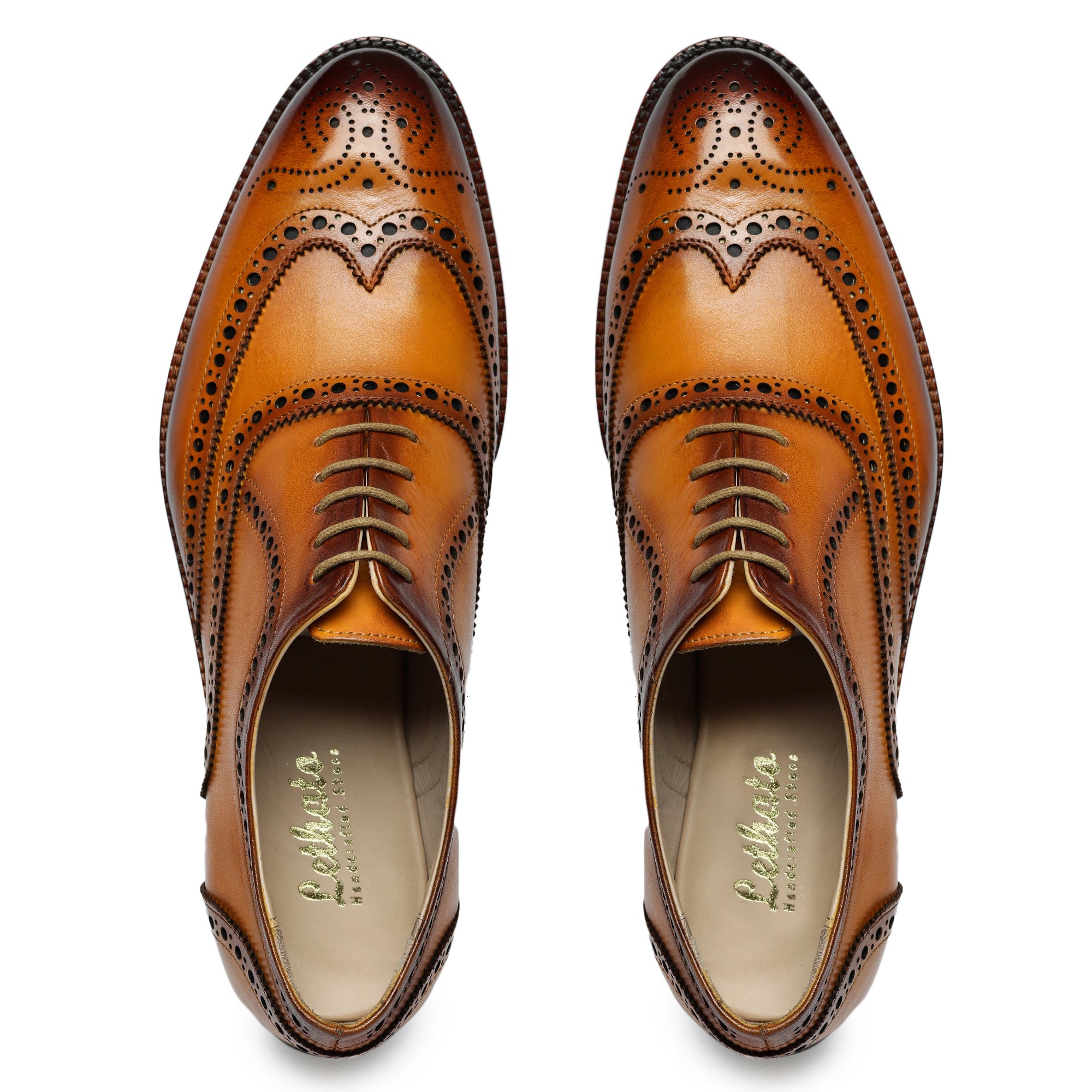 Wingtip Brogue Oxford- Tan | Italian Dress Shoes | Lethato STANDARD / US 7.5-8 / UK 7 / Tan Wingtip Brogue Oxford- Tan | Italian Dress Shoes | Lethato STANDARD / US 7.5-8 / UK 7 / Tan