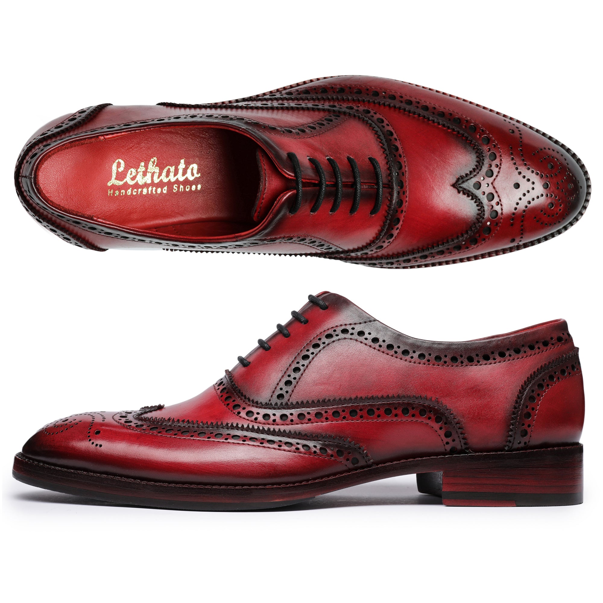 Lethato Wingtip Brogue Oxford- Wine Red | Groomsmen Shoes STANDARD / US 7.5-8 / UK 7 / Wine Red Lethato Wingtip Brogue Oxford- Wine Red | Groomsmen Shoes STANDARD / US 7.5-8 / UK 7 / Wine Red
