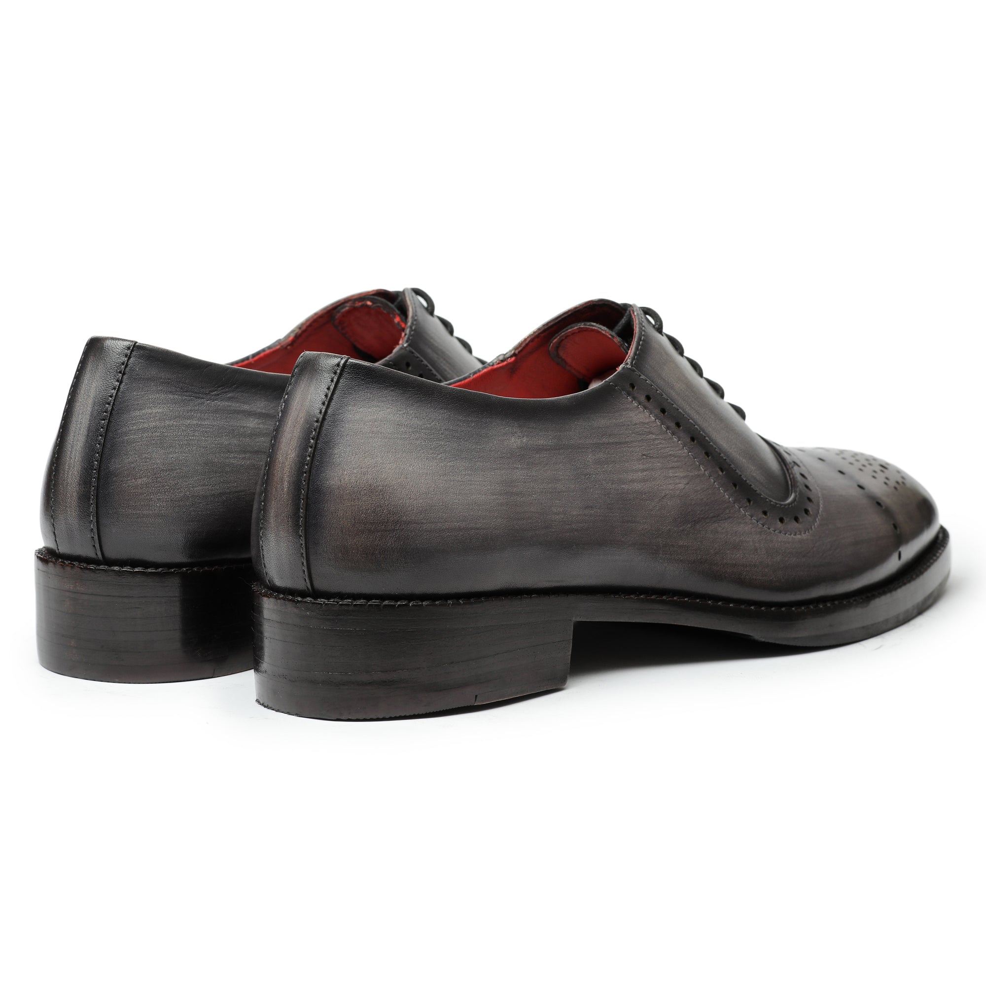 Medallion Toe Oxford- Gray Dress Shoes for Men by Lethato STANDARD / US 8.5-9 / UK 8 / Gray Medallion Toe Oxford- Gray Dress Shoes for Men by Lethato STANDARD / US 8.5-9 / UK 8 / Gray