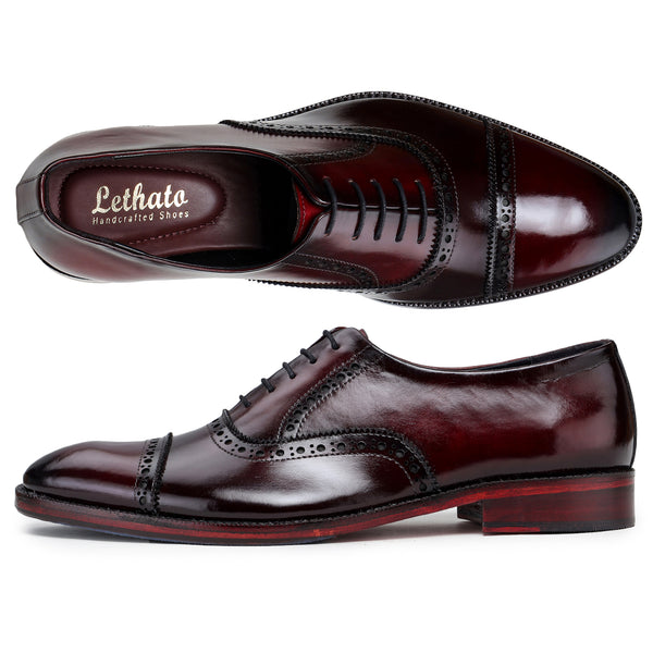 Wholecut Oxford - Wine Red/Oxblood Shoes | Groomsmen Shoes | Lethato UK 14 / US 14.5 - 15 / Euro 48 / Wine Red