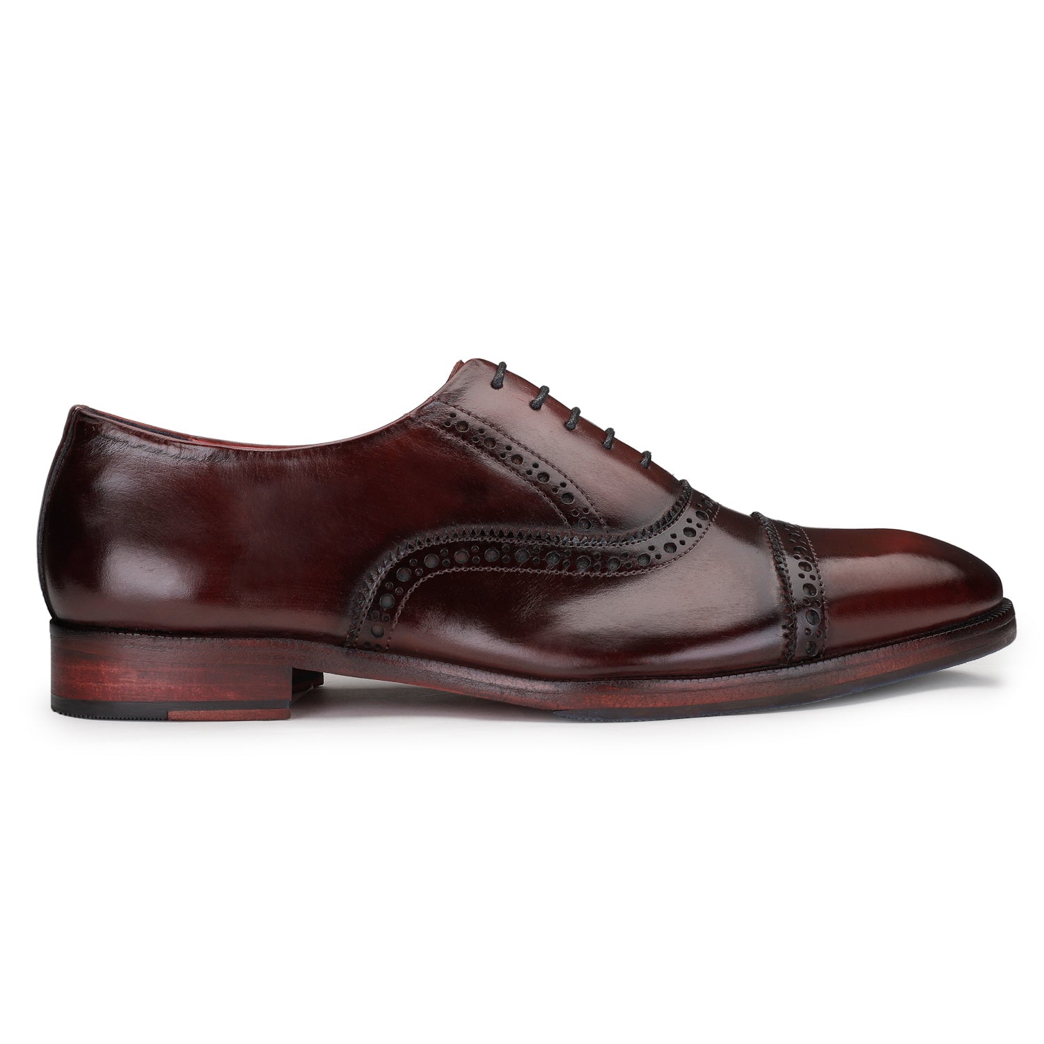Red Metallic Patent Leather Lace Up Mens Oxfords Dress Shoes