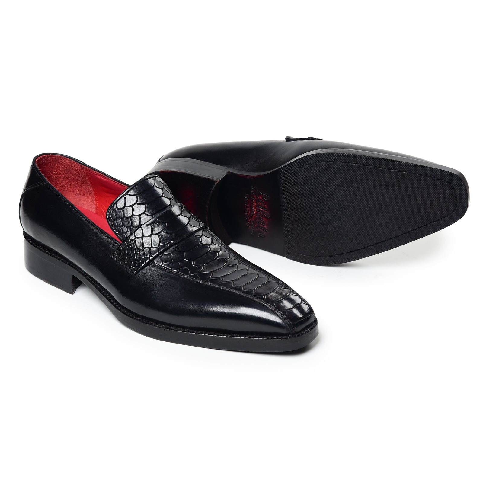 Penny Loafers - Croc Black