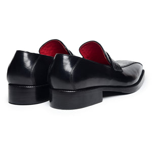 Penny Loafers - Croc Black