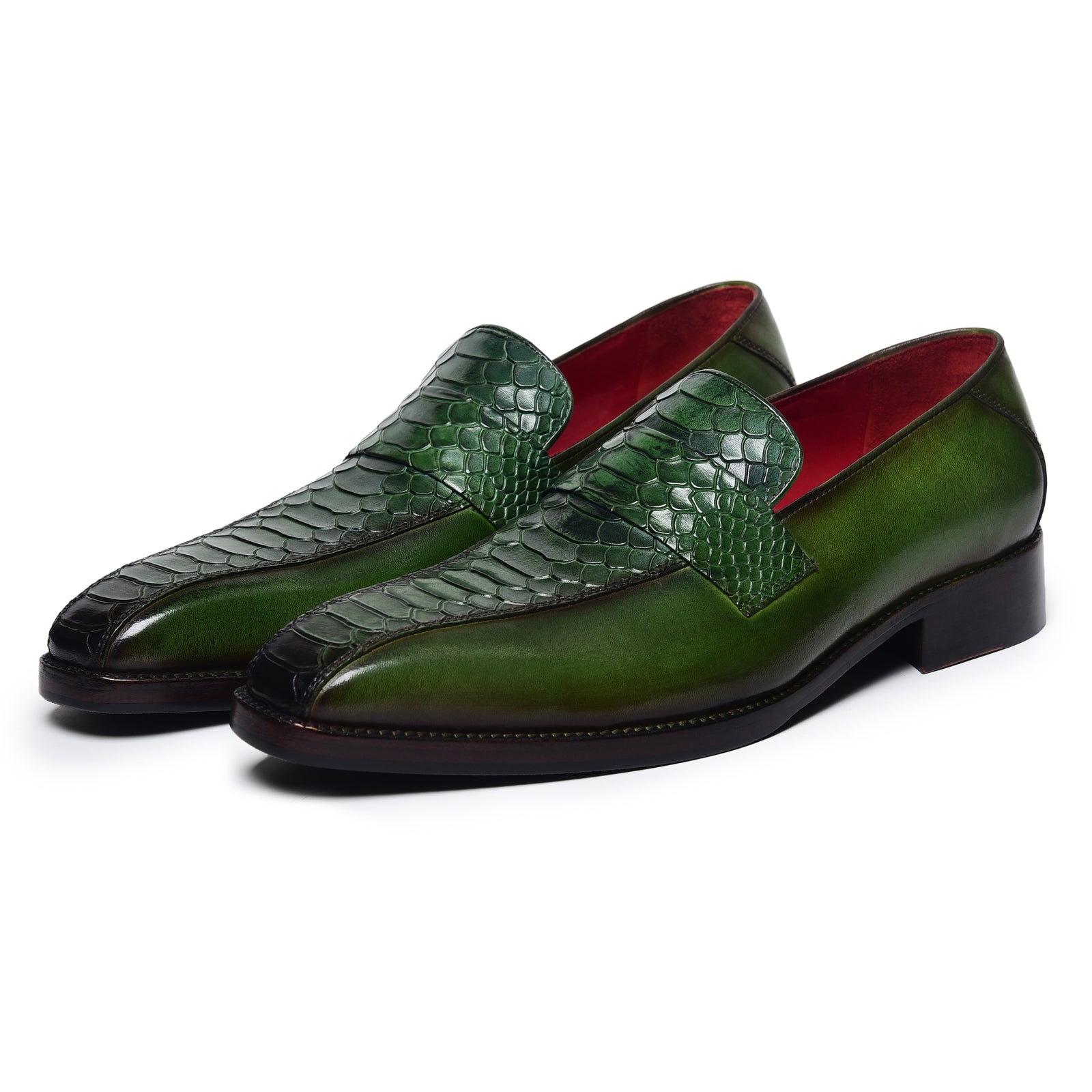 Penny Loafers - Croc Green