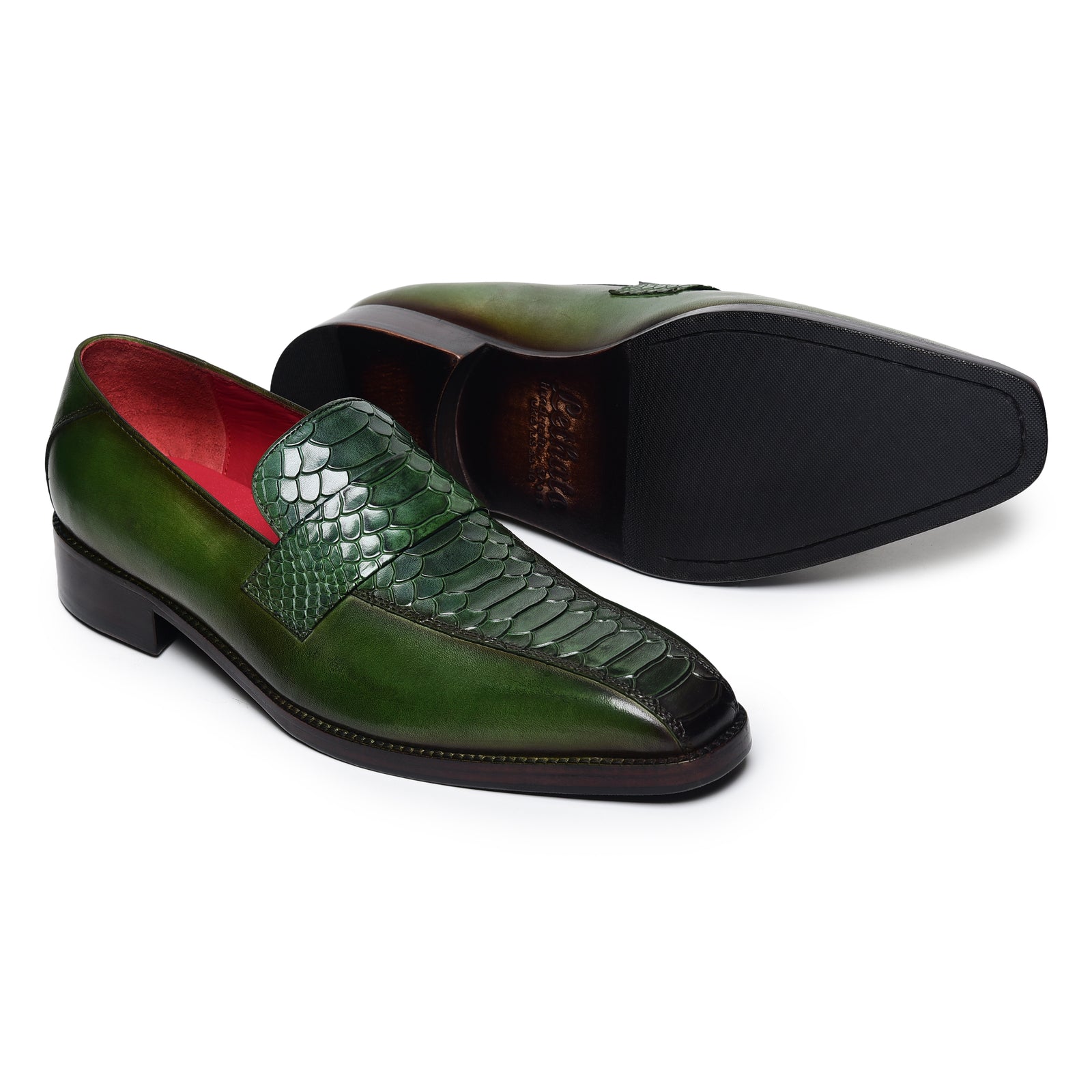 Penny Loafers - Croc Green