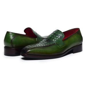 Penny Loafers - Croc Green
