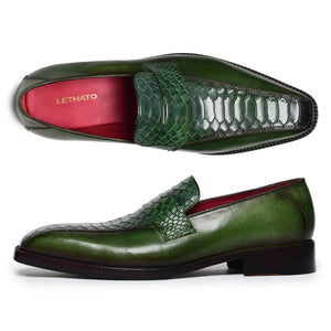 Penny Loafers - Croc Green