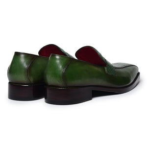 Penny Loafers - Croc Green